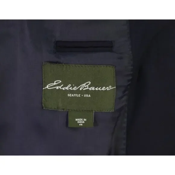 Eddie Bauer Men's Navy Blue Wool Blazer Jacket 2-Btn 46R - Picture 8 of 10